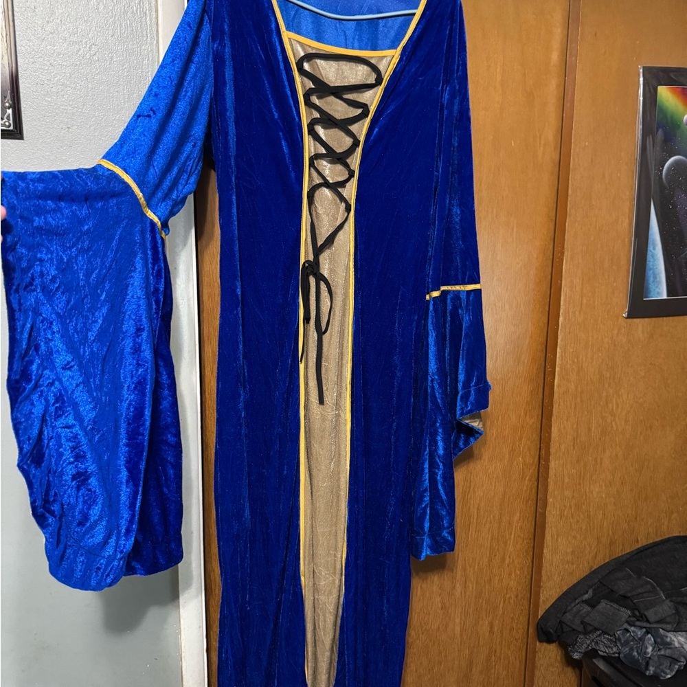 Blue and Gold Medieval Dress